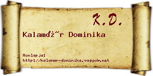Kalamár Dominika névjegykártya